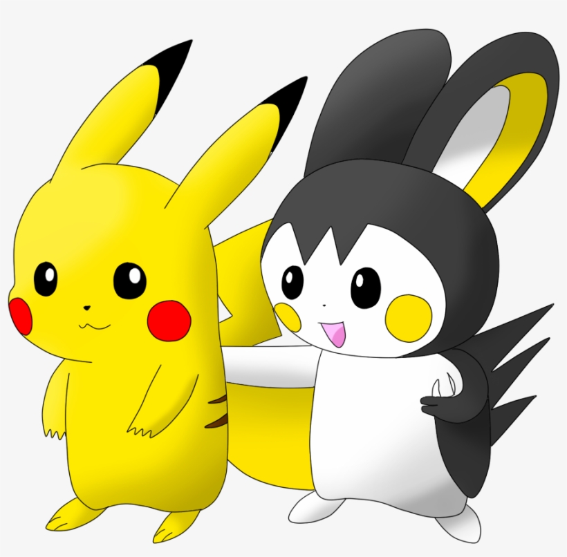 Emolga And Pikachu - Pikachu And Emolga, transparent png download