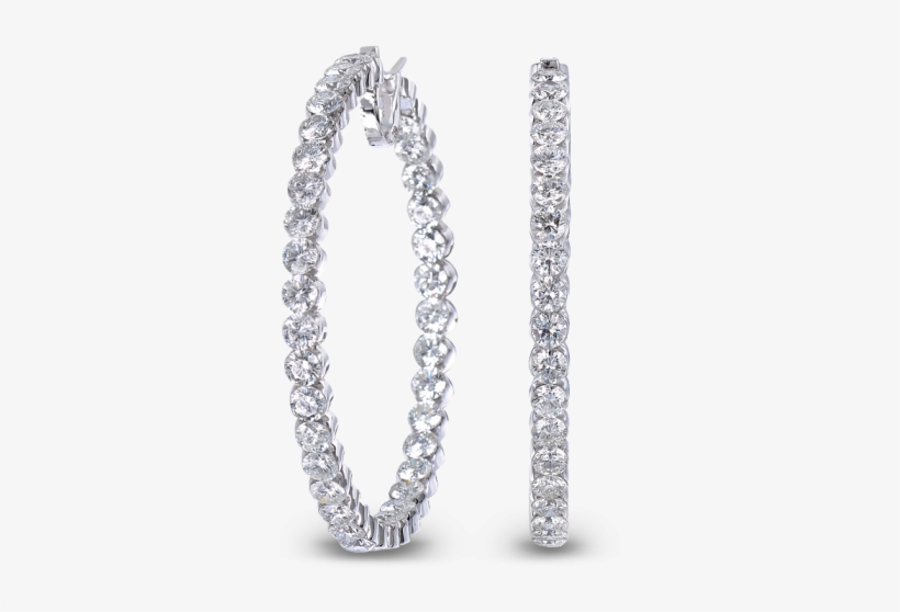 Description - Diamond Earrings Hoops Png, transparent png download