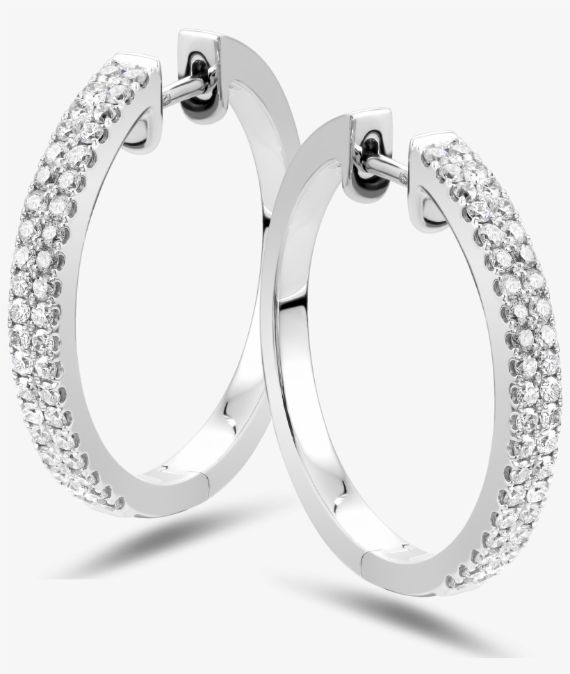 Diamond Hoop Earrings Png, transparent png download