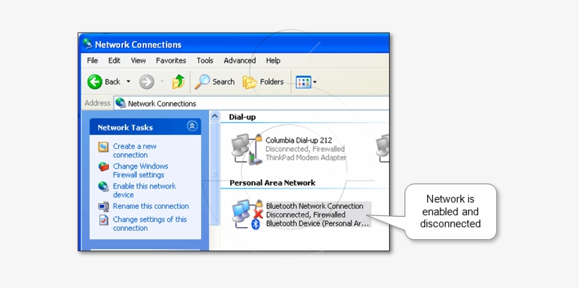 Make Sure That “bluetooth Network Connection” Isn't - Windows Xp Network Connections Bluetooth, transparent png download