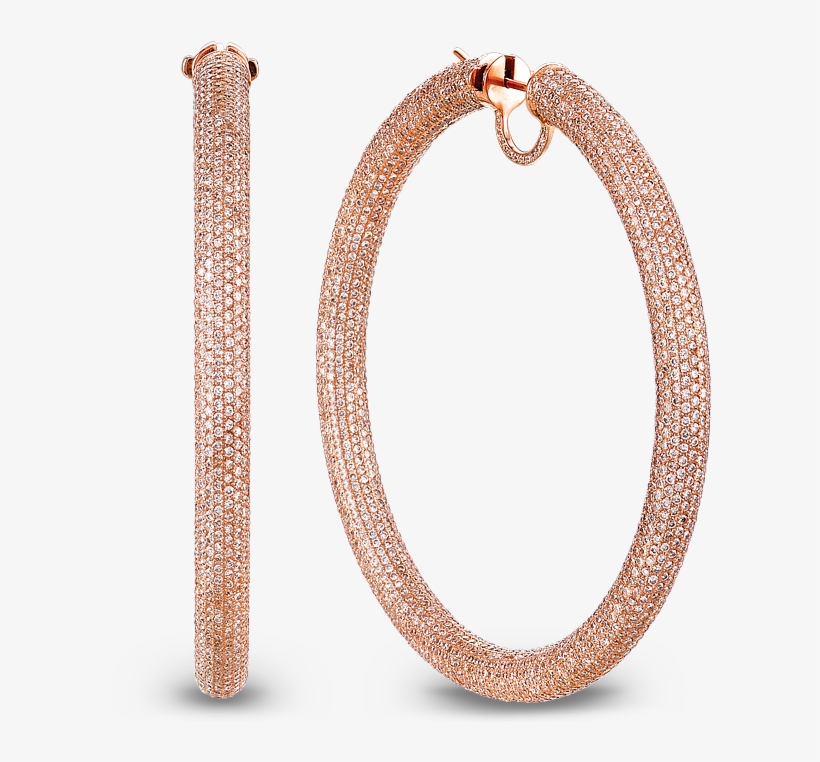 Melange Rose Gold Hoop Earrings Jacob Co Timepieces - Rose Gold Hoop Earrings, transparent png download