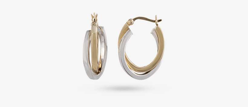 9ct 2 Colour Gold Hoop Earrings - Dyrberg/kern, transparent png download