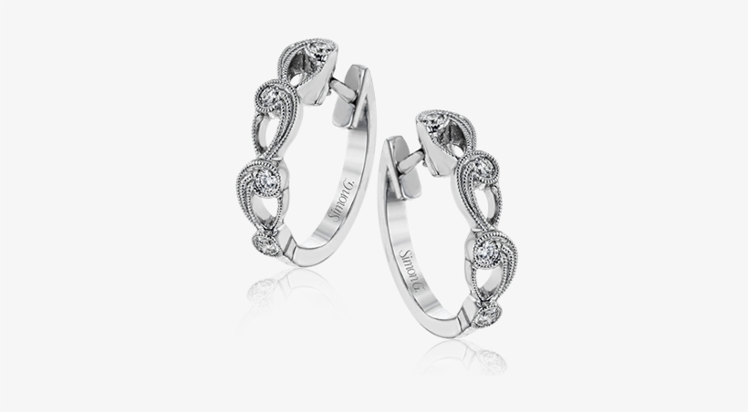 Te282 Hoop Earring 18k White - Diamond, transparent png download