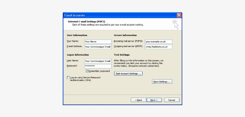 After You Have Entered All Your Email Account's Information, - Bellsouth Net Mobile Email Server Settings, transparent png download