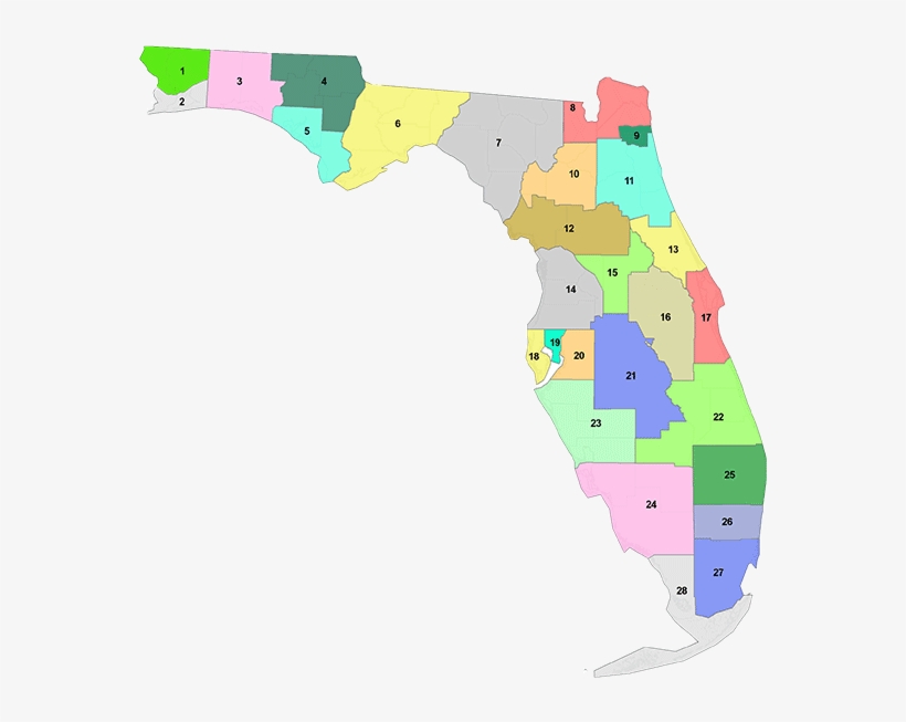 2014 Zone Map Of The Grand Lodge Of Florida - Florida By Districts Map, transparent png download