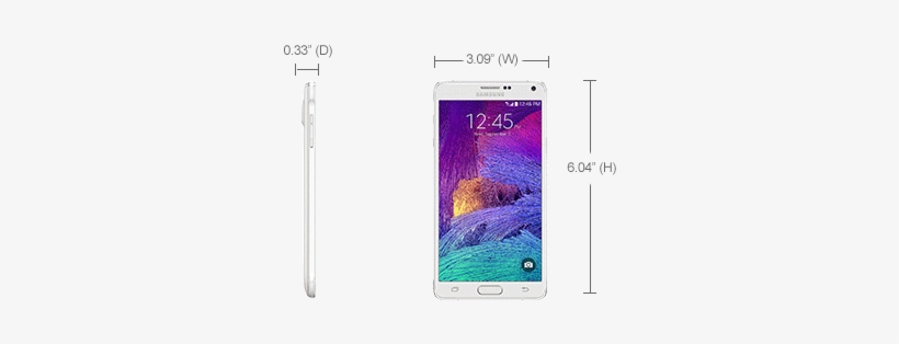 Samsung Galaxy Note 4, White (verizon Wireless) Certified, transparent png download