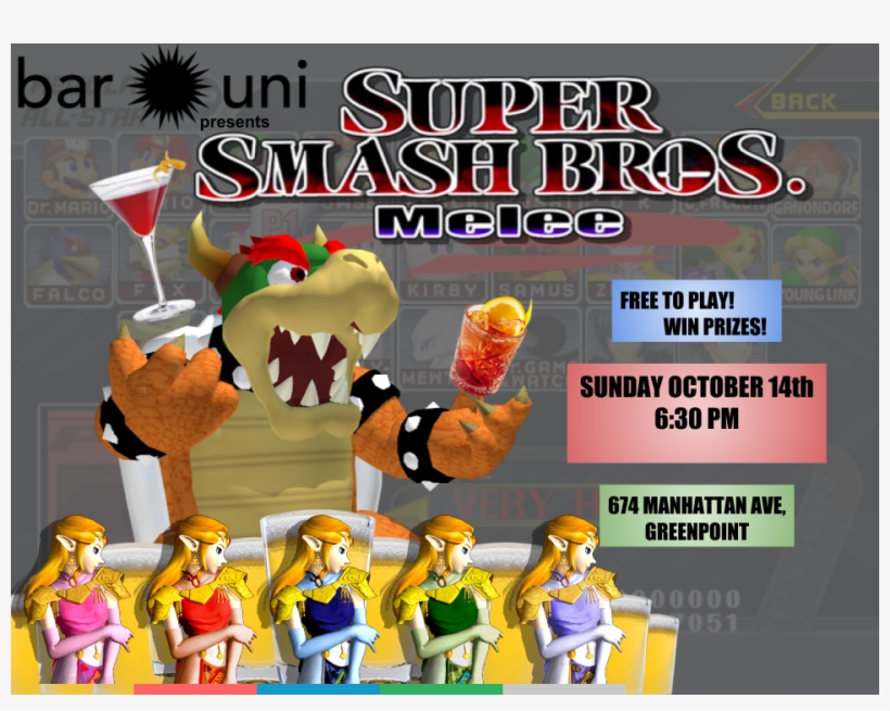 Super Smash Bros Night At Bar Uni - Super Smash Bros. Melee, transparent png download