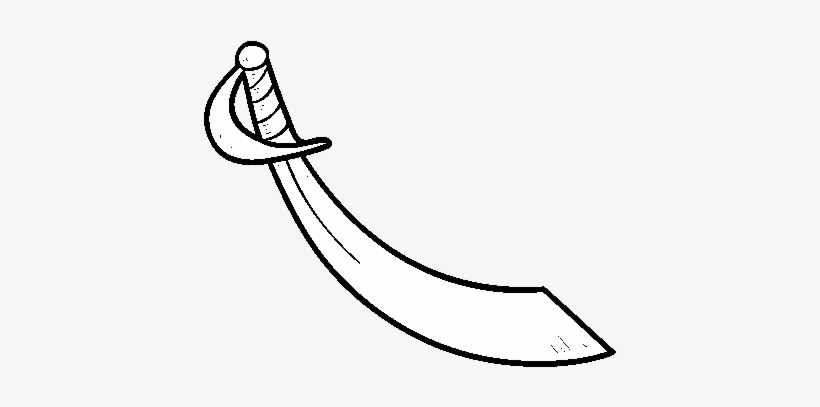 Pirate Saber Coloring Page - Espada Pirata Para Colorear, transparent png download