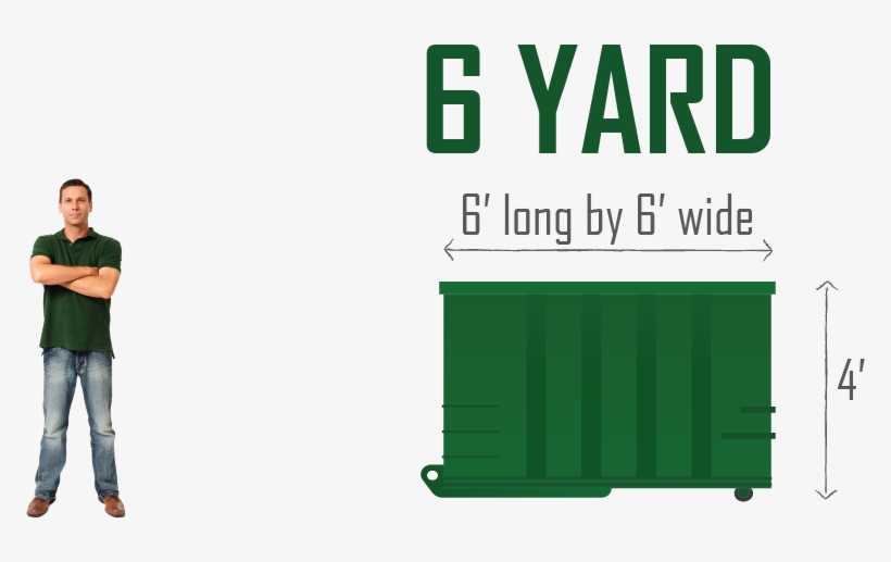 6yard Rolloff Dumpster Is 6ft Long By 6ft Wide & 4ft - Roll-off, transparent png download