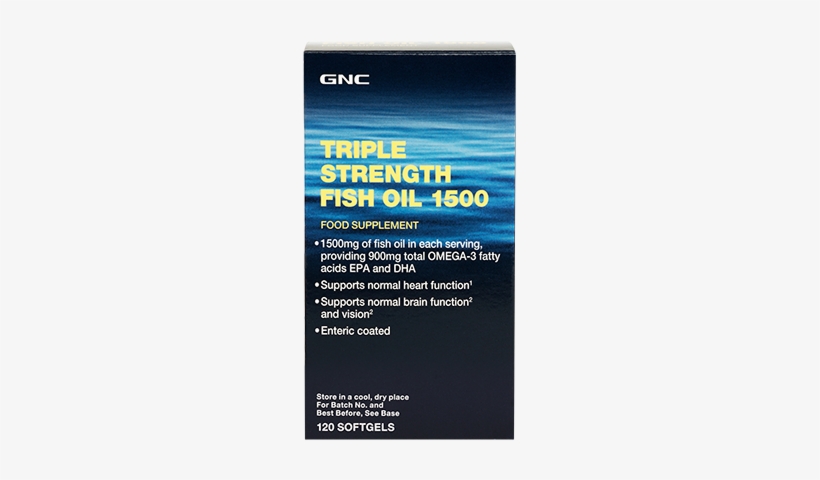 Gnc Triple Strength Fish Oil 1500 - Gnc, transparent png download