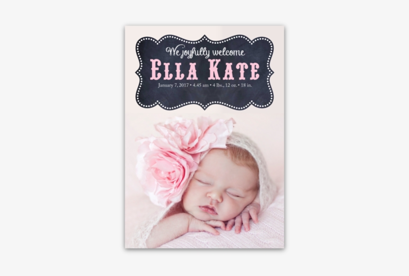 Chalkboard Frame Baby Announcement - Baby, transparent png download