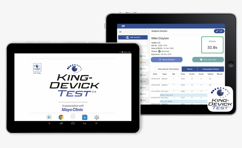 Kdt App On Two Tablets - King–devick Test, transparent png download