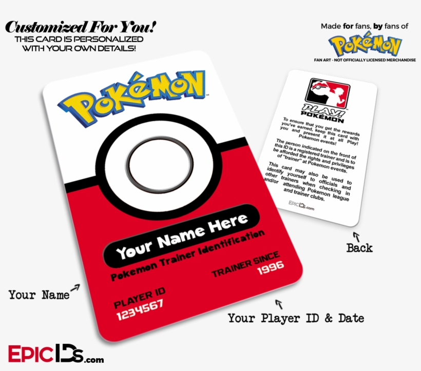 Pokemon Inspired Pokemon Player Id Badge [personalized] - Unisex Ladies Mens Xmas Pokemon Christmas Jumpers Knitted, transparent png download