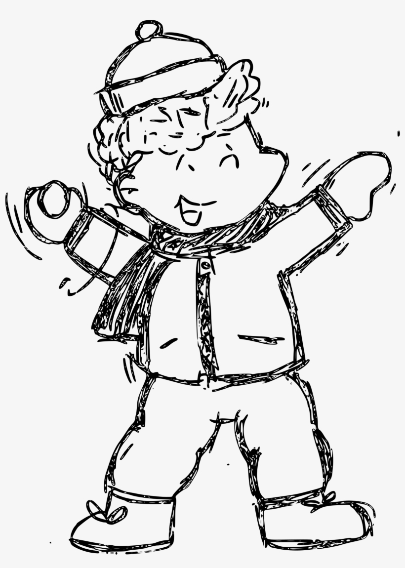 This Free Icons Png Design Of Sketch Cartoon Snow Kid, transparent png download