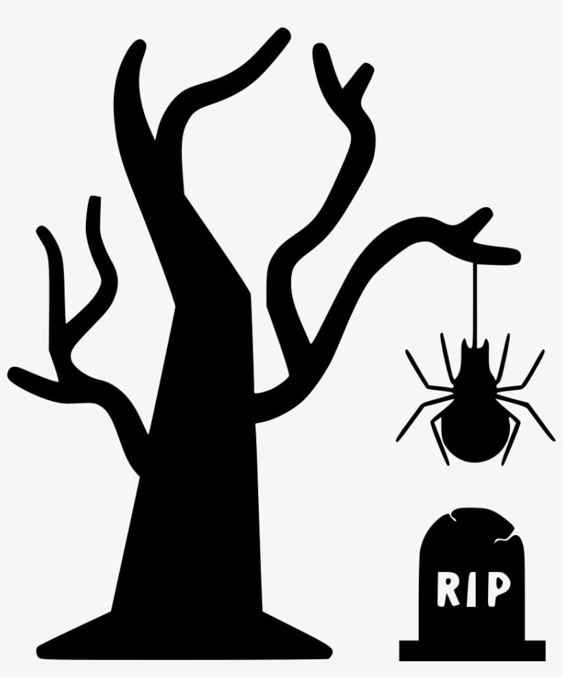 Spider Hanging Png Jpg Download - Halloween Tree Icon, transparent png download