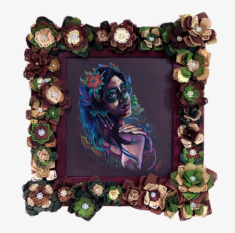 Day Of The Dead Girl Framed Original - Day Of The Dead, transparent png download
