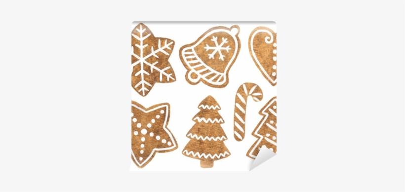 Hand Painted Watercolor Gingerbread Cookies Clip Art - Watercolor Painting, transparent png download