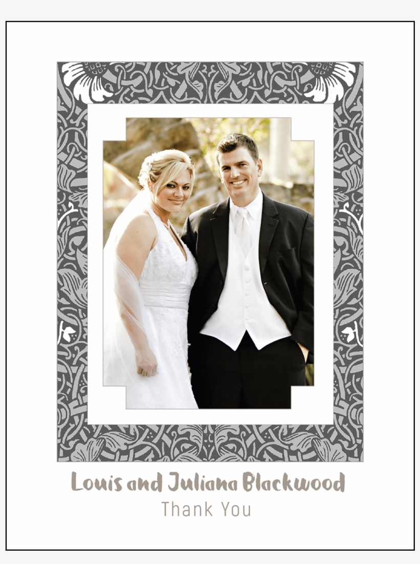 25th Wedding Anniversary Thank You Card Cover With - Save The Date Süßes Modernes Hochzeits-foto Postkarte, transparent png download