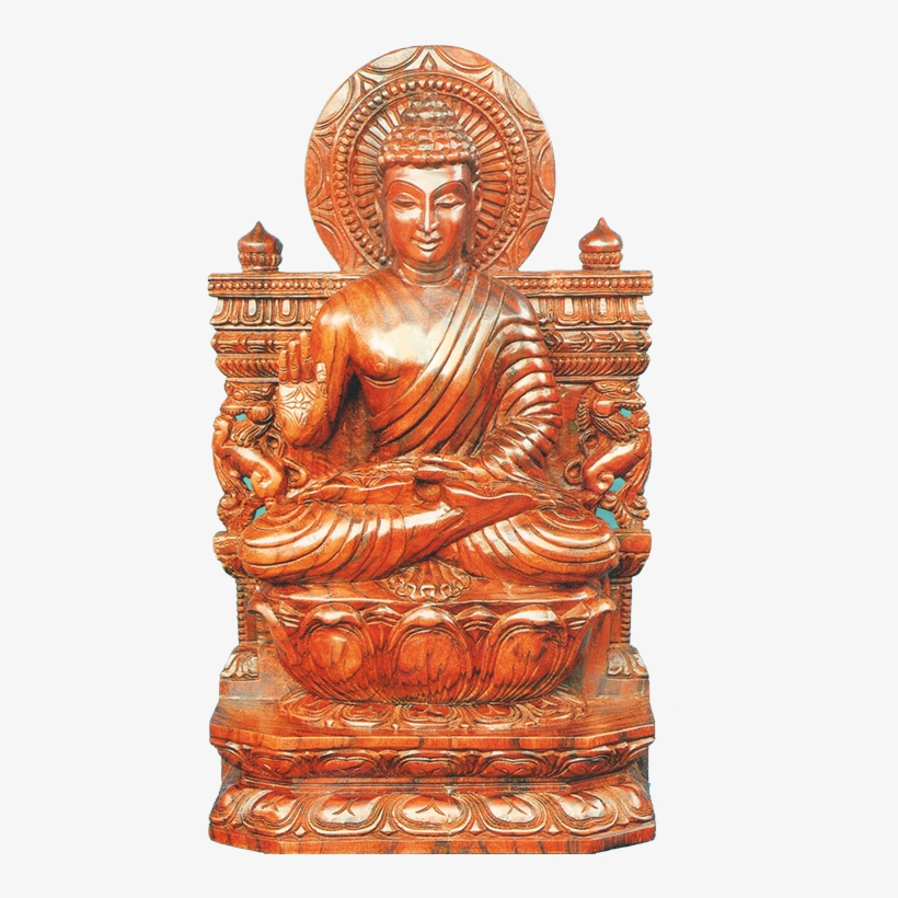 Wood Statues - Gautama Buddha, transparent png download