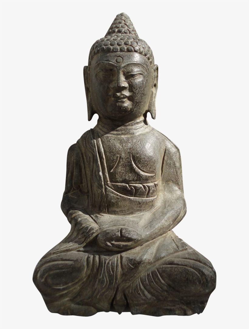 Antique Chinese Stone Sitting Buddha Statue - Buddha Statue Transparent Background, transparent png download