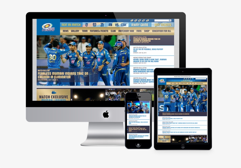 Mumbai Indians Website Re-design For Cricket's Indian - Mumbai Indians, transparent png download