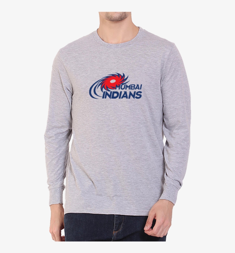 Ipl 06 G- Mumbai Indians Full Sleeve Grey - Mumbai Indians, transparent png download