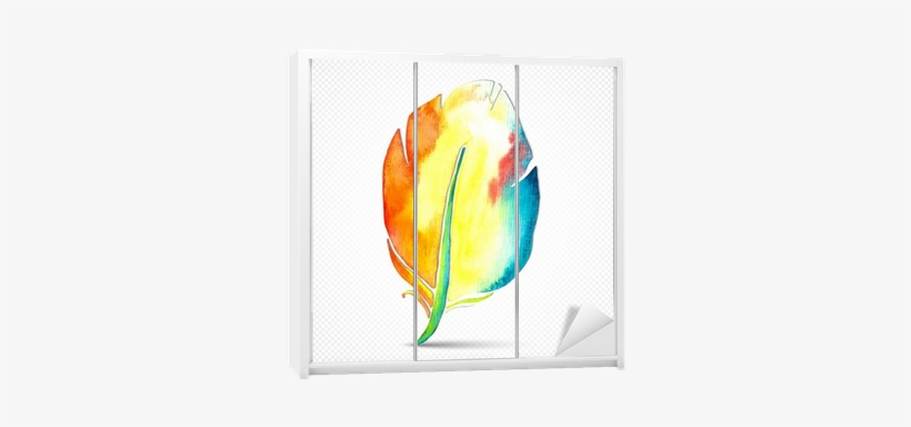 Vector Watercolor Feather Isolated Wardrobe Sticker - Watercolor Painting, transparent png download