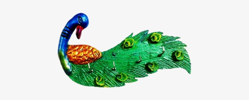 Beautiful Peacock Wooden Key Holder - Wooden Peacock Keyholder, transparent png download