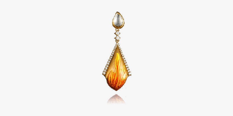 Column Of Enamel Channels Flame As White Diamond Earrings - Earring, transparent png download