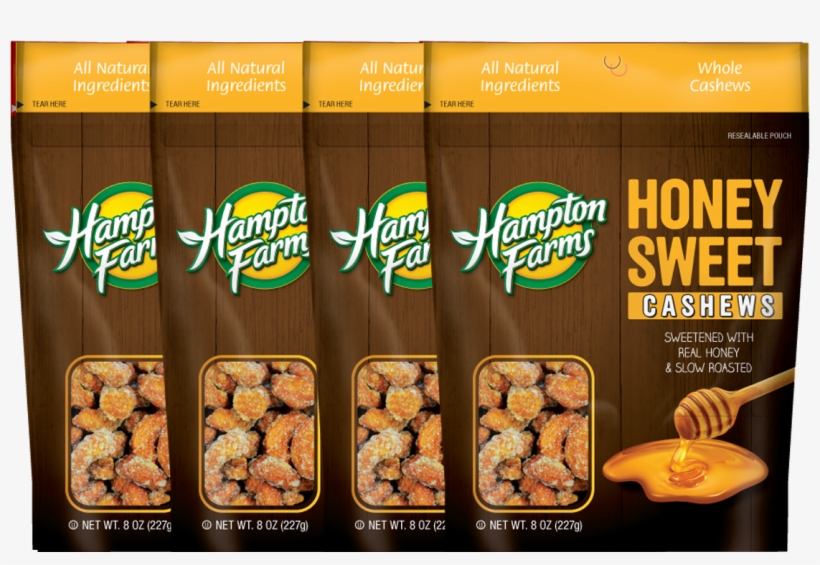 Honey Sweet Cashews - Hampton Farms Peanuts, Raw - 1 Lb, transparent png download