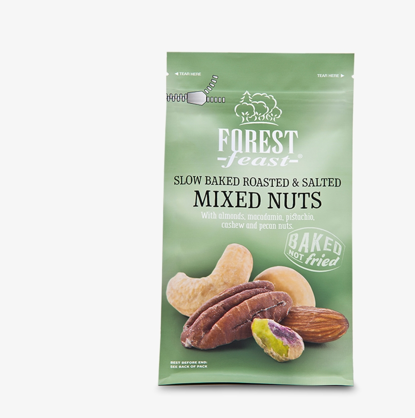 Slow Baked Roasted & Salted Mixed Nuts - Forest Feast Slow Baked, transparent png download