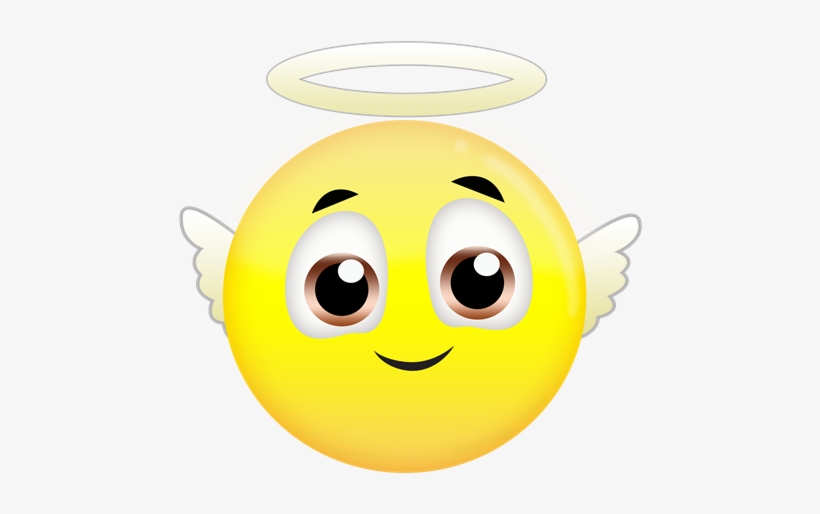 Free Angel Emoji - Angel Emoji Black Background, transparent png download