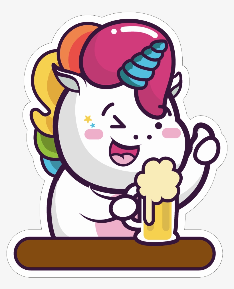 Collection Cute Things - Beer Unicorn, transparent png download