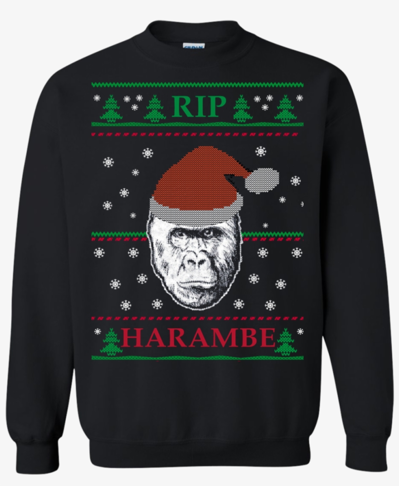 Harambe Rip Christmas Sweater, T Shirt - Christmas Jumper, transparent png download