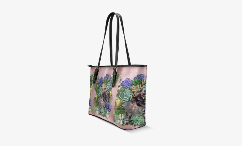 Large Succulent Display Leather Tote Bag/small - Succulent Gardens Shower Curtain - 71" By 74", transparent png download