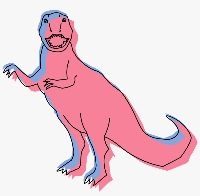 Image Free Stock Dinosaur Pink Cute Animal Free Pnglogocoloring - Pink And Blue Dinosaur, transparent png download