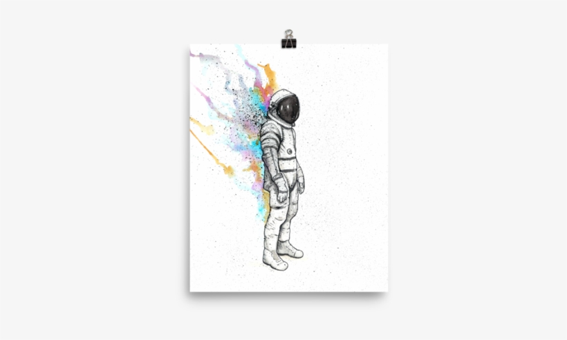 Rainbow Astronaut No - 'astronaut Heat' Giclee Watercolor Painting Print On, transparent png download
