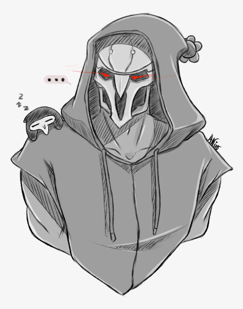 I Love The Way @dailyreaper Draws The Little Edgy Bean, - Overwatch Reaper Anime Fanart, transparent png download