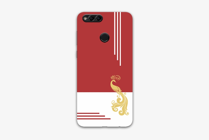 Peacock Free Hand Drawing With White Stripes Honor - Mobile Phone, transparent png download