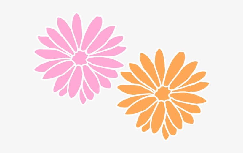 How To Set Use Light Orange And Pink Flowers Clipart, transparent png download