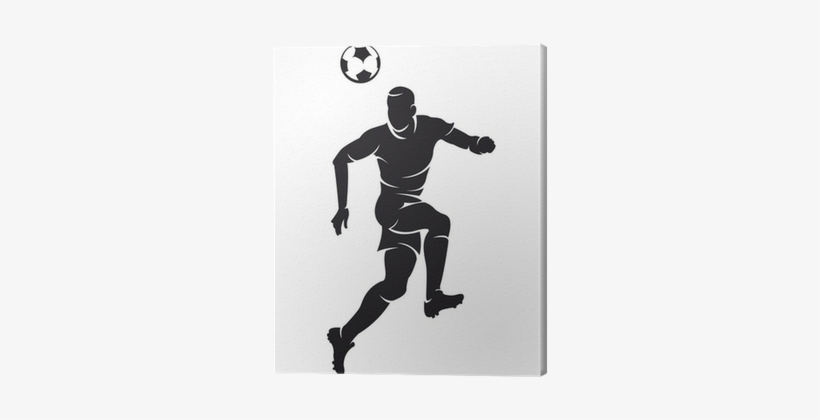 Vector Football Player Silhouette With Ball Isolated - رسومات رياضية كرة قدم, transparent png download
