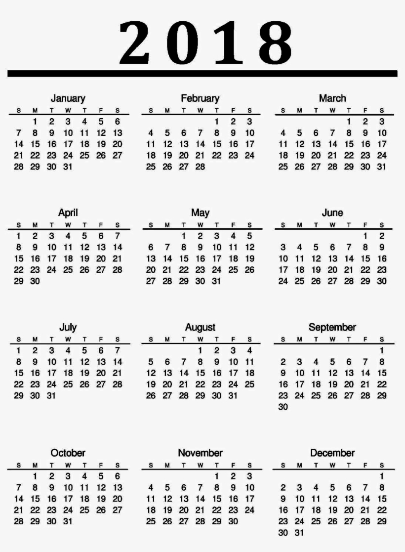 Calendar 2018 Png Photo - Calendar, transparent png download