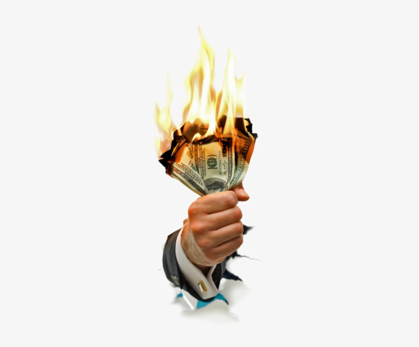 Burning Money In Hand - Money Morons: And How To Not Become One, transparent png download