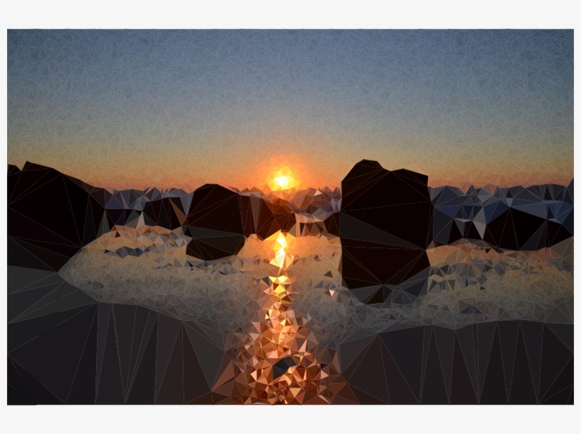 Medium Poly Beach Image Png - Sunset, transparent png download