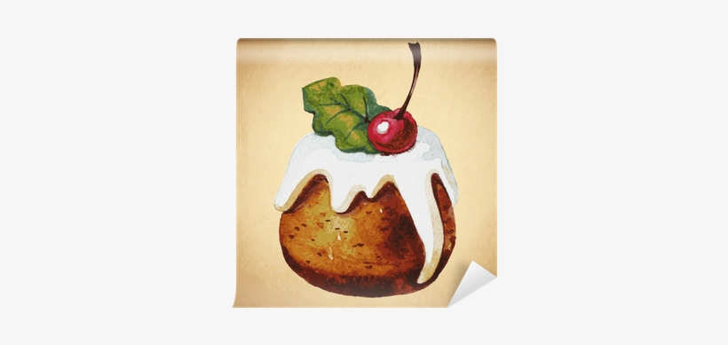 Christmas Cupcake Holly Berry - Illustration, transparent png download