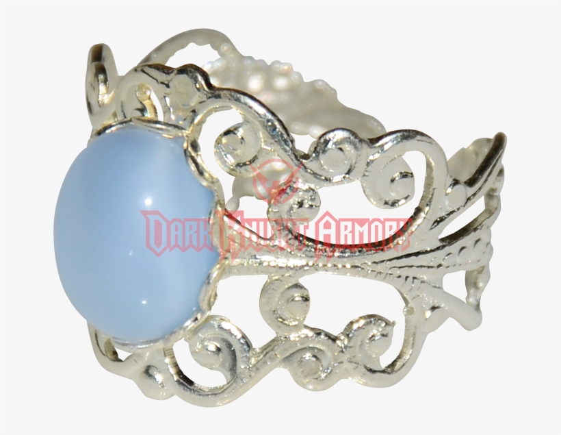 "silver Filigree Blue Moonstone Ring", transparent png download