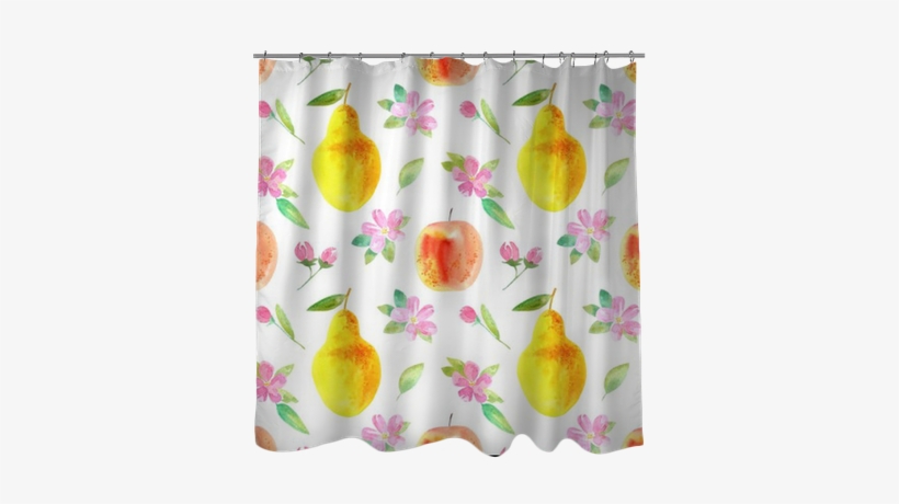 Seamless Pattern With Apple,pear And Flower - Wallpaper, transparent png download