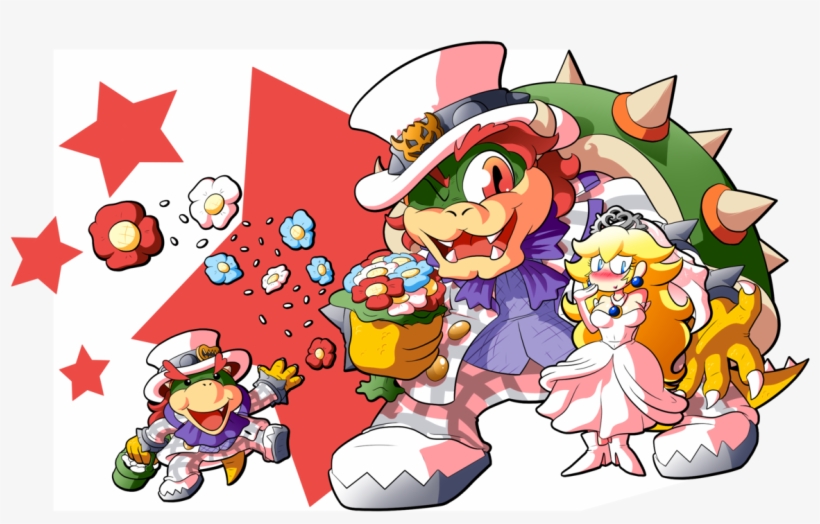 Graphic Royalty Free Download Just Married By Blargen - Super Mario Odyssey Bowser And Peach, transparent png download