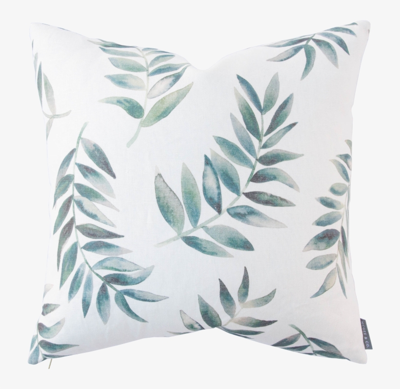 I Love The Watercolor Inspired Botanical Leaves On - Cushion, transparent png download