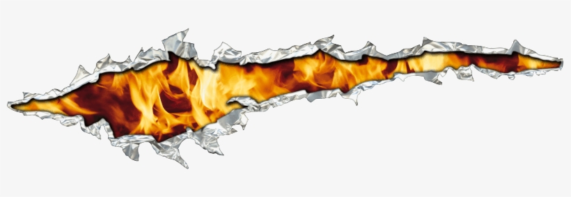 Pegatina Chapa Rasgada Fuego - Fire, transparent png download